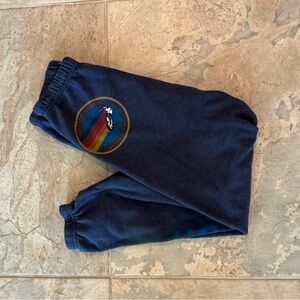 Aviator Nation Blue Track Pants with Elastic Cuffs